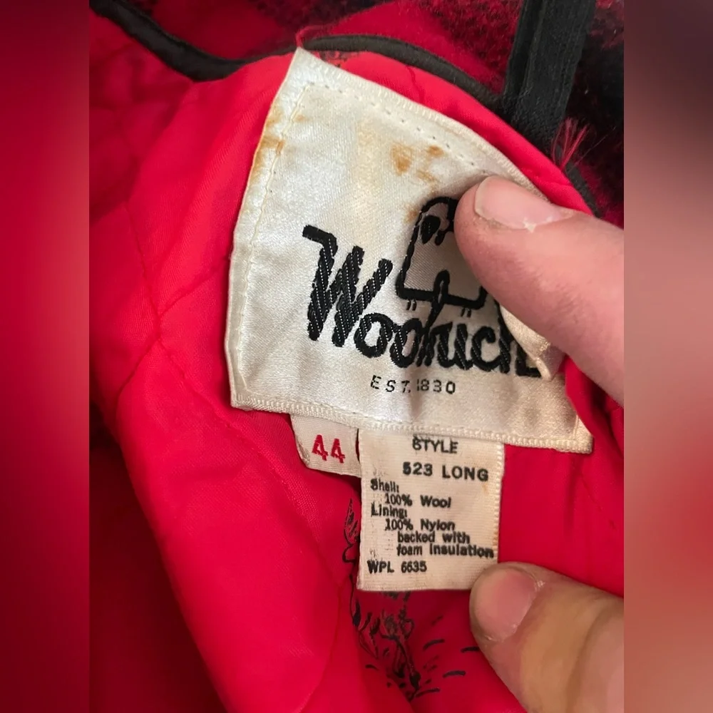 Woolrich Red and Black Wool Jacket - Picture 3 of 6